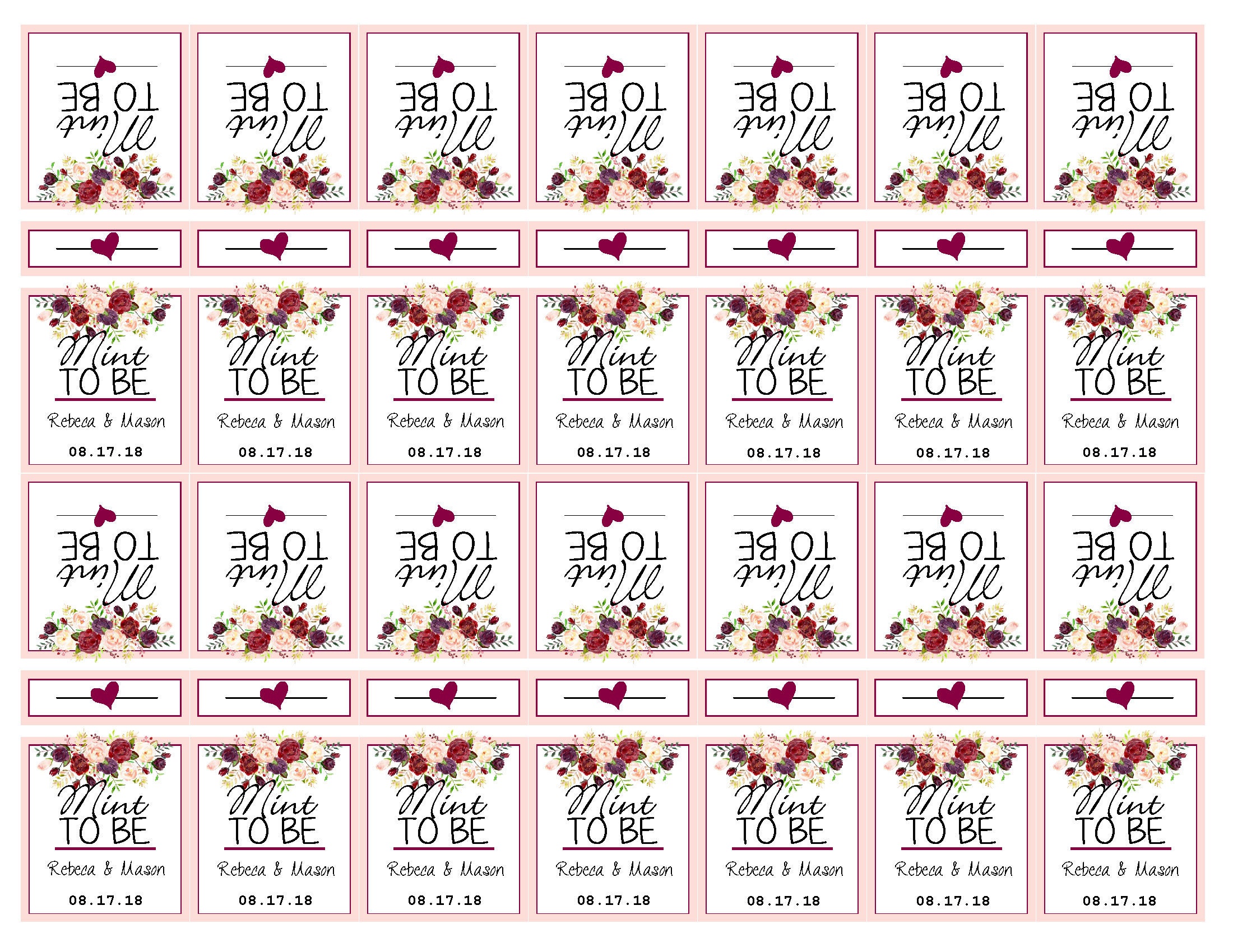 Tic tac labels Mint to be Wedding do it yourself Instant | Etsy