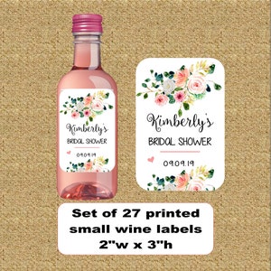 Mini Bridal Shower Wine Labels Small Wedding Wine Labels - Etsy