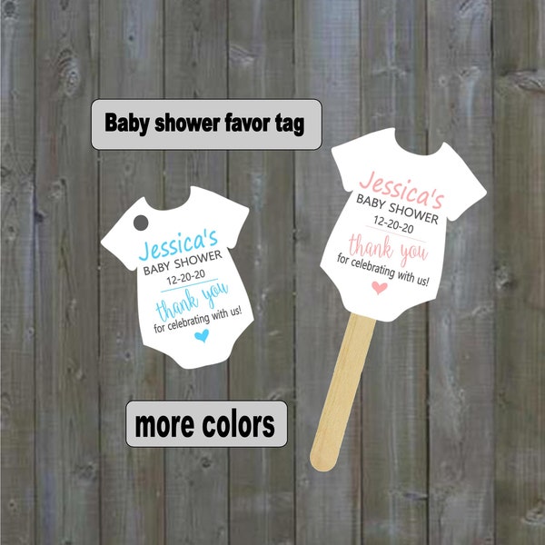 Baby shower  favor tag, from our shower to yours, 2.5H" x 2.13W" -Printed (set of 25 tags) t210057 - with or without whole punched