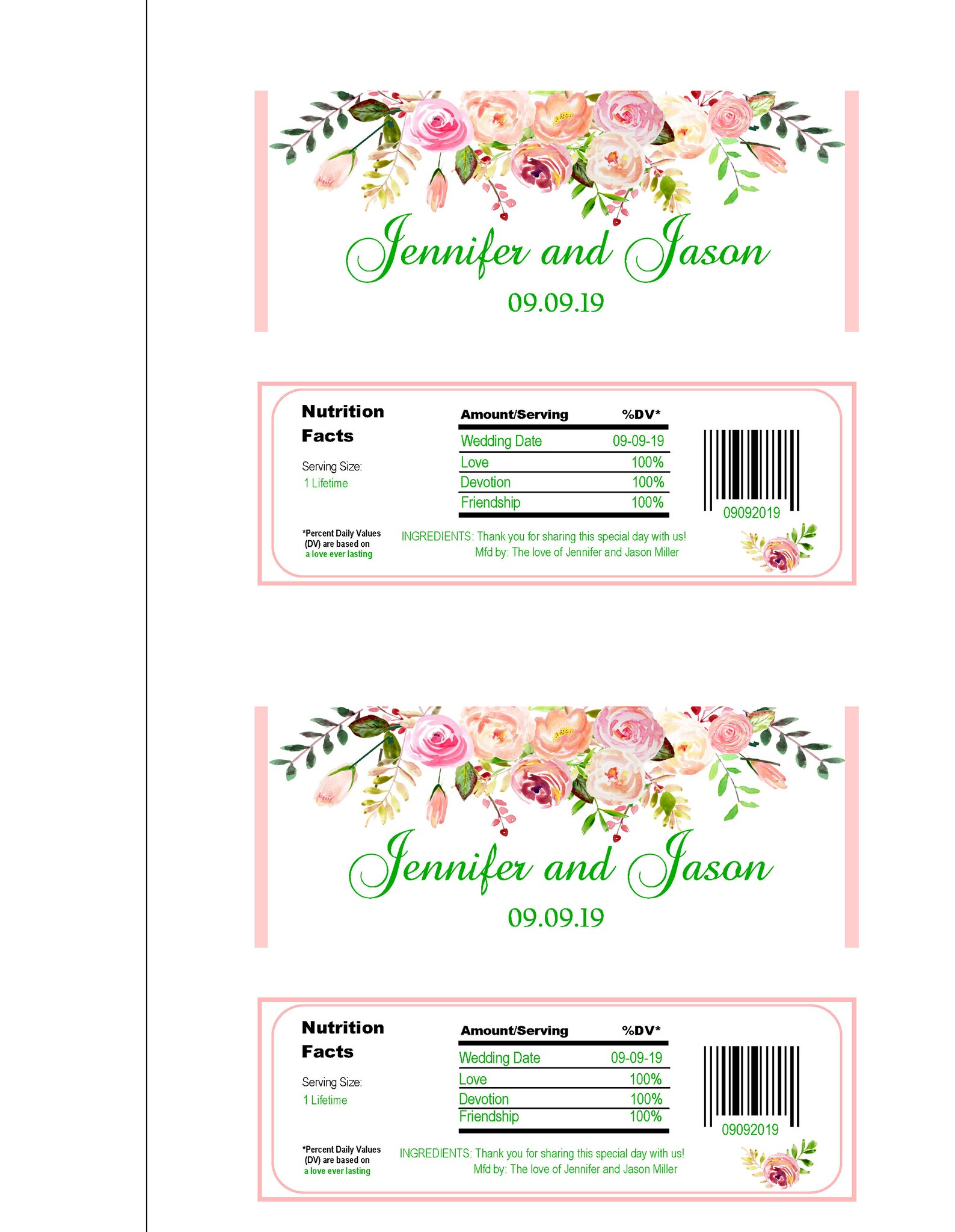 wedding candy bar wrapper template for word wedding candy bar wrapper template for word