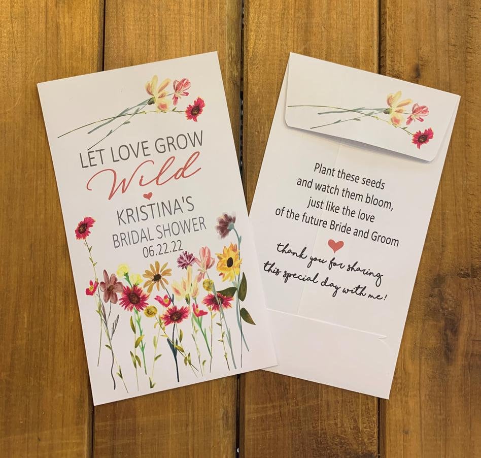 Let Love Grow Seed Packets- Wildflower Seeds Included – rubeefavors