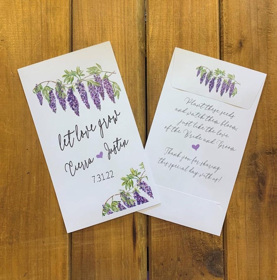 Wedding Favor Let Love Grow Wisteria Seed Packet Favors, Bridal Shower  Favor, With or Without Seeds (set of 15) Sp20126 - Etsy