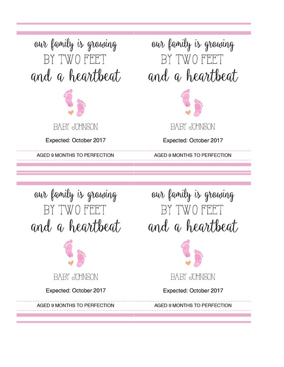 Pregnancy Announcement Wine Label, Baby Announcement, Adding Two.