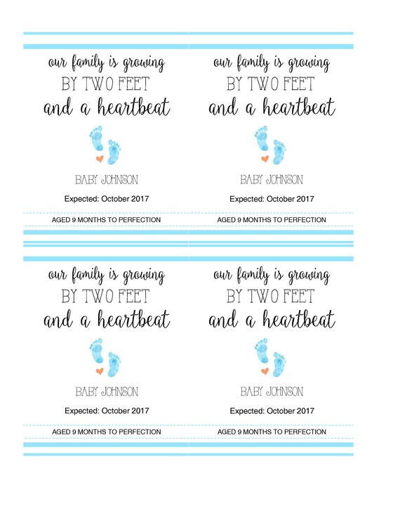Pregnancy Announcement Wine Label, Baby Announcement, Adding Two.