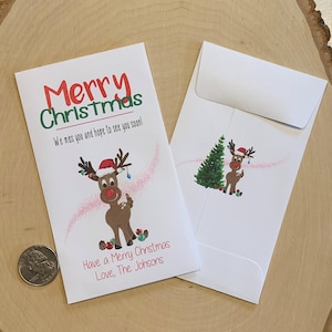 Christmas favor empty envelope for gift card small trinket holder personalized stocking stuffer -(set of 15 printed empty envelopes)-SP20052