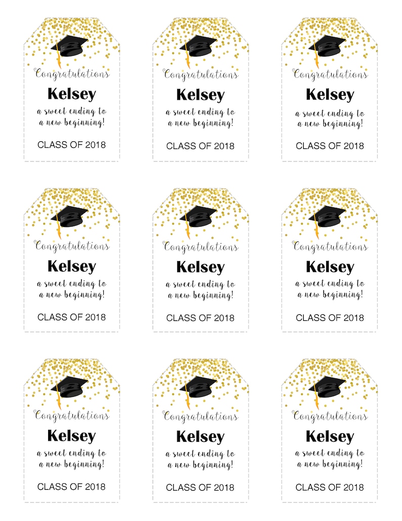 Graduation Party Favor Tags Hat and Tasse for Class of 2021 - Etsy