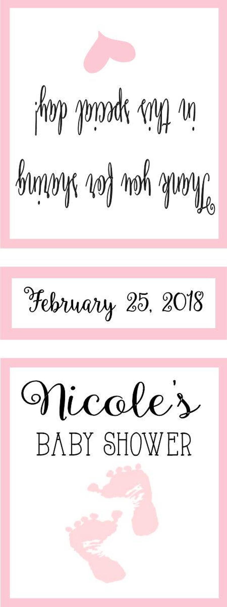 pink 7 TIC78835 baby announcement 6 Baby shower tic tac labels baby feet printed with adhesive backing mint or blue set of 25