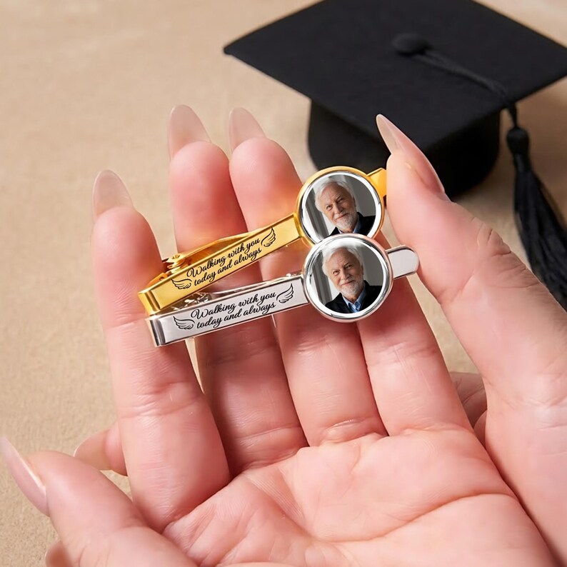 Graduationtie Personalized Memorial Graduation Tie Clip, Engraved Loss of Dad Gift ...