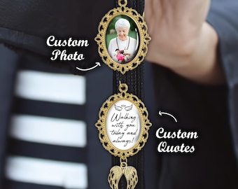 Graduation Tassel Charm with Angel Wings, Custom Photo Graduation Tassel Memorial Gift from Heaven, Message Memorial Grad Cap Charm 2026