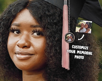 Custom Memorial Graduation Tassel Charm, Custom Photo Cap Tassel Grad Gifts for Her, Memorial Graduation 2026