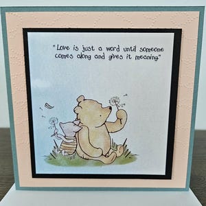 Winnie the Pooh Friendship Card: Handmade Embossed Greeting Card