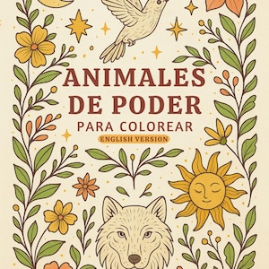 Libro para colorear Animales de Poder  – 10 Láminas PDF Imprimibles | Arte consciente
