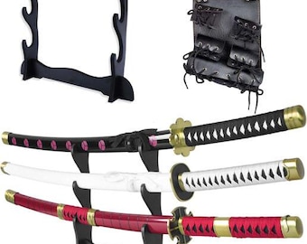 Roronoa Zoro Espada de madera Katana 105cm Katanas Espada de cosplay de anime japonés - Kitetsu/Shisui/Wado Ichimonji - Juego de 3 piezas JT10000