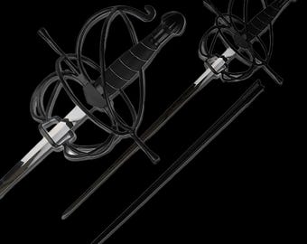 Spada decorativa storica nera con fodero (KS-5918BK)