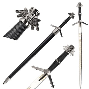 Espada AERONDIGHT de Geralt, inspirada em The Witcher 3: Wild Hunt, com bainha, 82 cm, modelo decorativo JT6404, ideal para presentear ou decorar sua parede.