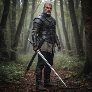 Geralt's large sword with scabbard and belt 126 cm inspired by The Witcher decorative 9323