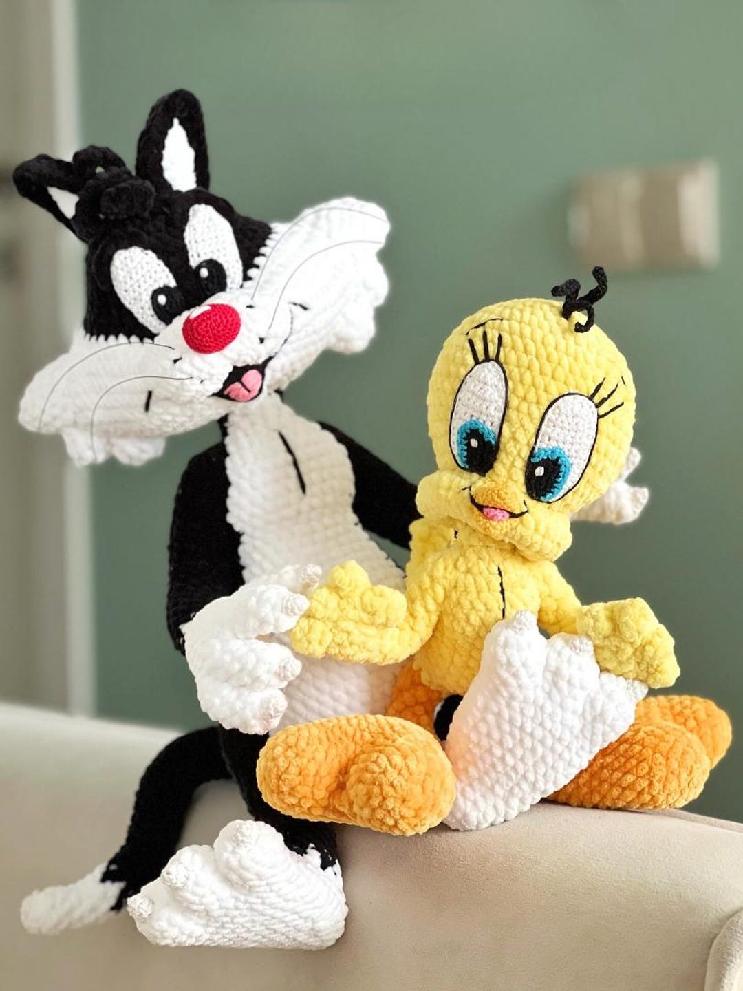Tweety Bird and Sylvester Crochet Pattern, Amigurumi Crochet