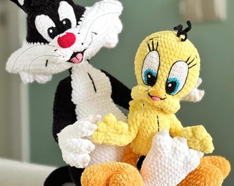 Tweety Bird and Sylvester Crochet Pattern, Amigurumi Crochet