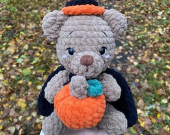 Halloween Bear Crochet Pattern, Amigurumi  Crochet Patterns ,Crochet Pattern, Plushie Pattern quick and easy pattern