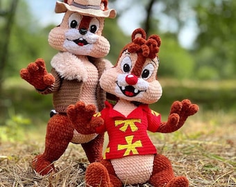 Chip and Dale Crochet Pattern, Amigurumi  Crochet Patterns, Crochet Pattern, Plushie Pattern Step-by-Step Instructions Crochet pattern
