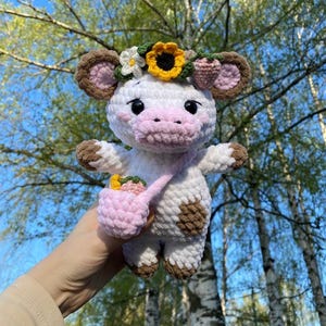 Flower cow. English Pattern, Crochet Pattern, Amigurumi  Crochet Patterns ,Crochet Pattern, Plushie Pattern quick and easy pattern
