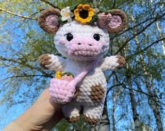 Flower cow. English Pattern, Crochet Pattern, Amigurumi  Crochet Patterns ,Crochet Pattern, Plushie Pattern quick and easy pattern