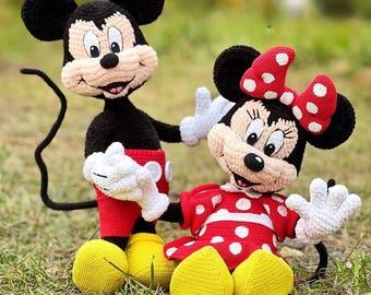 Mickey and Minnie mouse Crochet Pattern – Amigurumi Boy & Girl Mouse PDF – Cute Disney-Inspired Plush DIY Tutorial