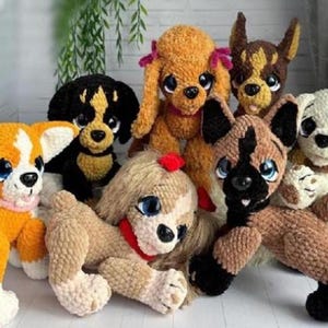 7 puppies in one Crochet Pattern, Amigurumi  Crochet Patterns ,Crochet Pattern, Plushie Pattern quick and easy pattern