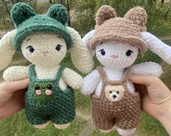 2 in 1 bunny in a frog costume and Bunny in a bear costume. English Pattern, Crochet Pattern, Amigurumi  Crochet Patterns , Plushie Pattern