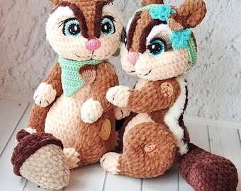 Squirrel Crochet Pattern, Amigurumi  Crochet Patterns, Crochet Pattern, Plushie Pattern Step-by-Step Instructions Crochet pattern