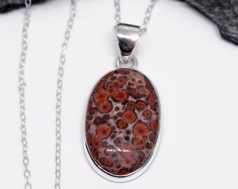 Poppies - Beautiful Poppy Jasper Sterling Silver Necklace