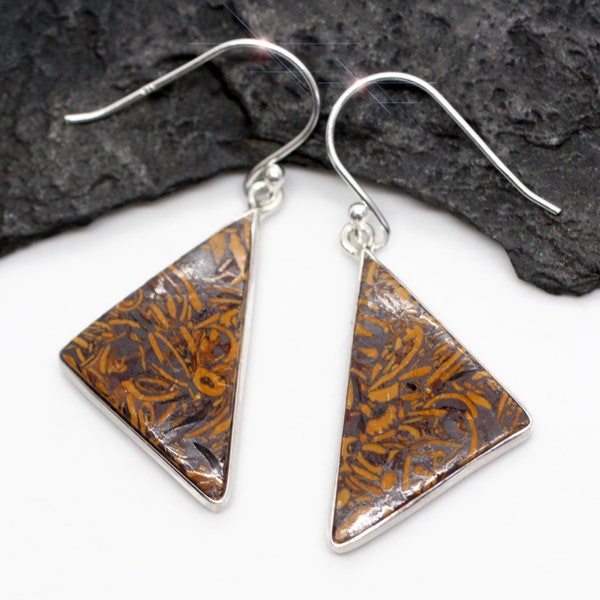 Nature's Calligraphy - Miriam Jasper and Sterling Silver Earrings