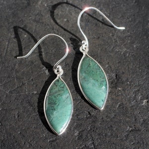 Field of Dreams - Beautiful Natural Rare Chrome Chalcedony (Mtorolite) Sterling Silver Earrings