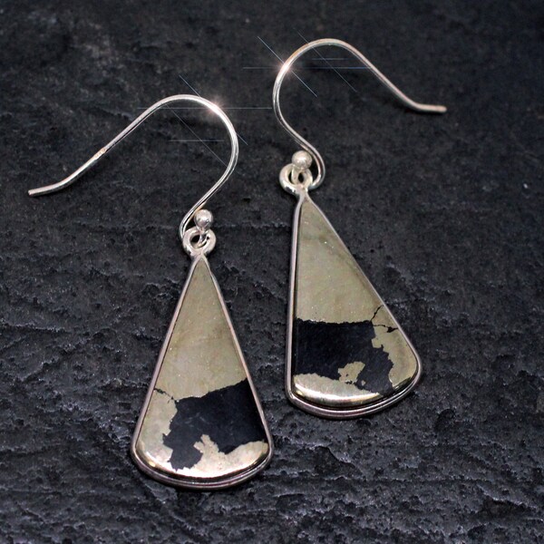 Gold Rush - Natural Magnetite and Pyrite Sterling Silver Earrings