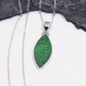 The Glory of Green -  Rare Uvavorite Green Garnet Sterling Silver Necklace