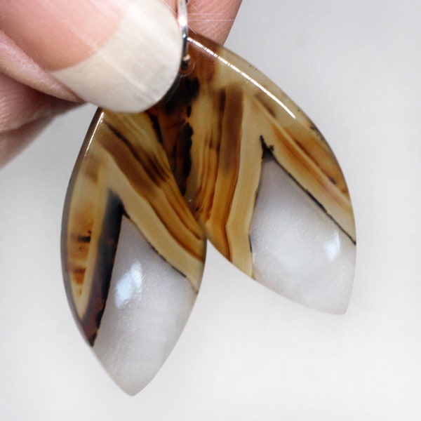 Montana - Beautiful Montana Agate Drop Sterling Silver Earrings