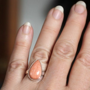 Just Peachy -  Celestobarite Sterling Silver Ring Size 7