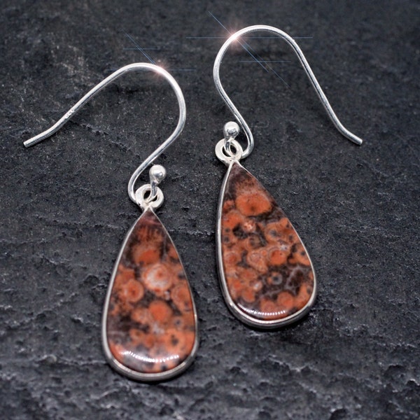 Poppies - Beautiful Poppy Jasper Sterling Silver Earrings