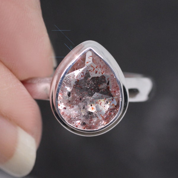 Lucky Quartz - Faceted Orire Quartz Sterling Silver Ring Size 11