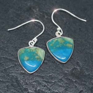 A Summer Place - Rare Peruvian Blue Opal Drop Sterling Silver Earrings