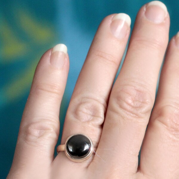 A Silver Lining - Shiny Metallic Hematite Sterling Silver Ring Size 7