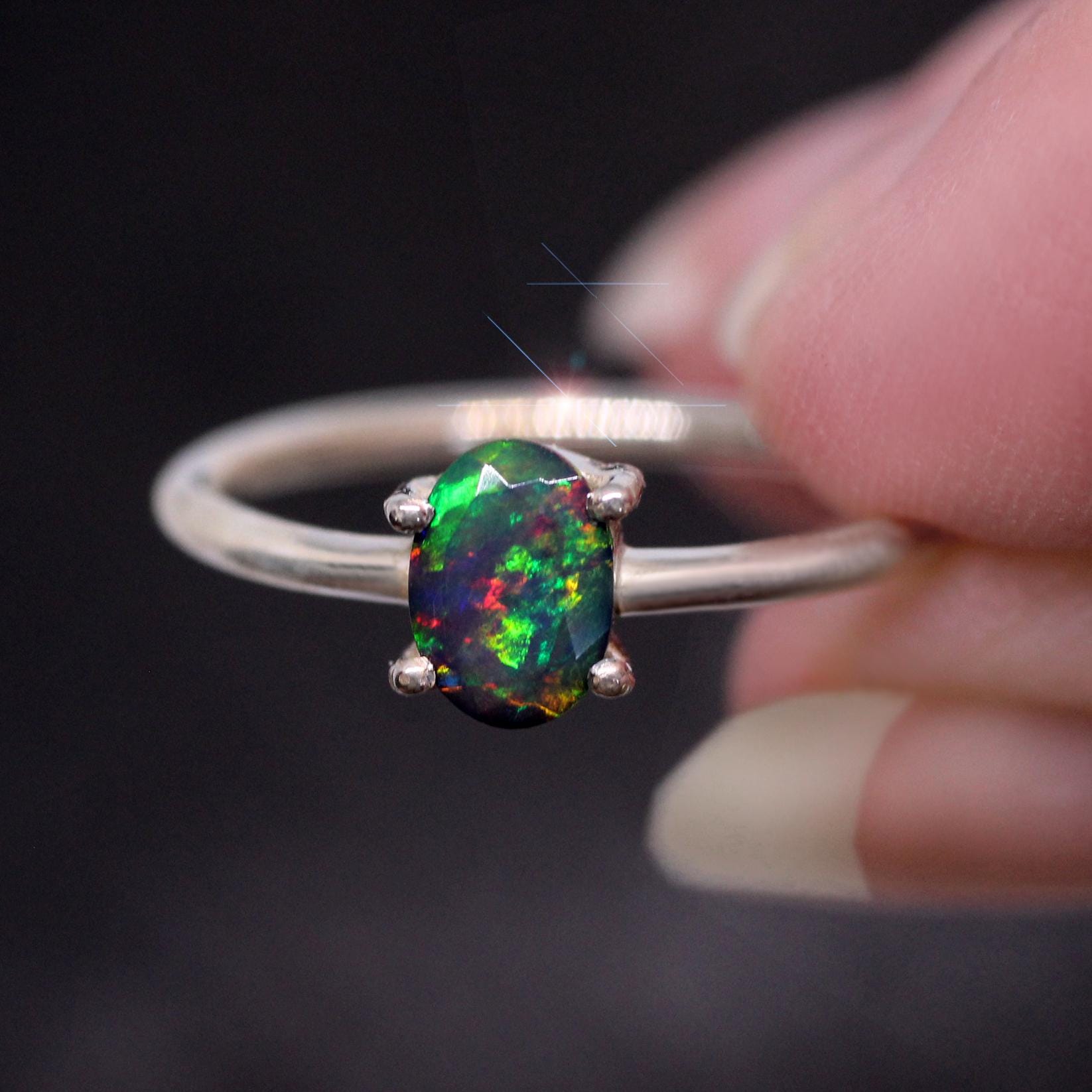 Vintage Style Volcano Crystal Charm For Kameleon Rings - Dark Rainbow Colors (Purple, Pink, Green, Red, Gold)