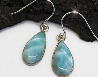 Sea Foam - Larimar Sterling Silver Earrings