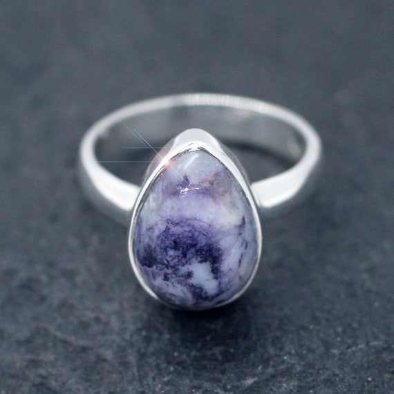 Royal Purple Genuine Tiffany Stone Sterling Silver Ring | Etsy