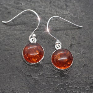 Ancient Gold - Genuine Baltic Amber Sterling Silver Earrings
