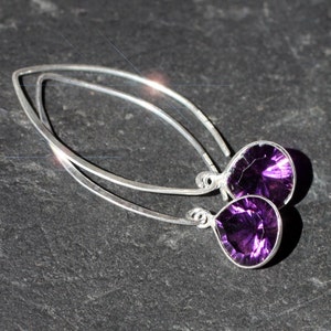 Royal Purple - Faceted Amethyst Sterling Silver Earrings