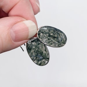 The Forest for the Trees - Beautiful Moss Agate Sterling Silver Earrings