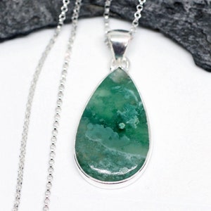 Field of Dreams - Beautiful Natural Rare Chrome Chalcedony (Mtorolite) Sterling Silver Necklace