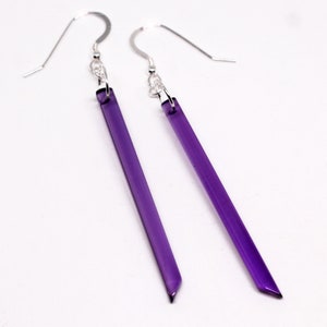 Royal Purple - Ultra Long Amethyst Sterling Silver Earrings