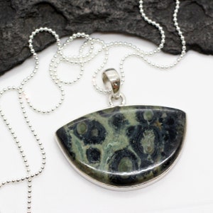 Natures Camouflage - Stunning Swirly Kambaba Jasper Sterling Silver Necklace